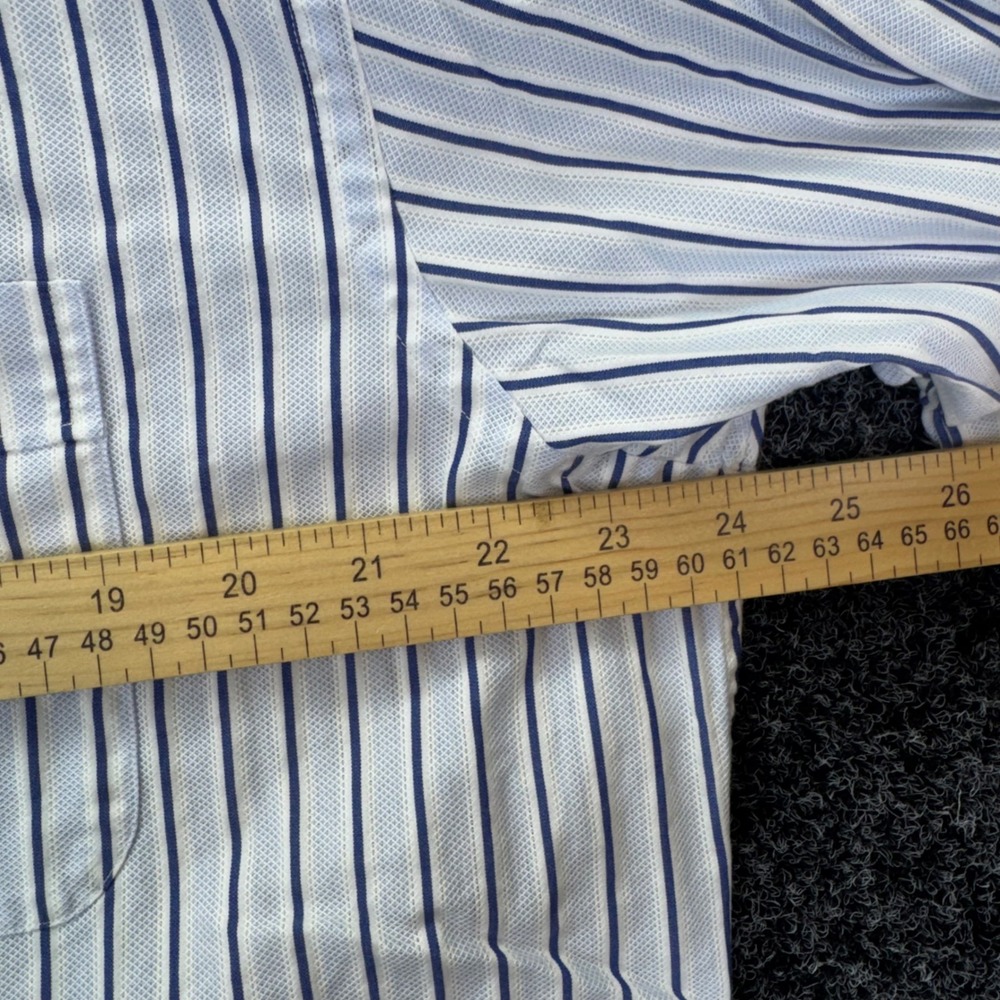 Tommy Bahama Mens Blue White Striped Long Sleeve Button Down Shirt 16.5 34-35 - Picture 3 of 7
